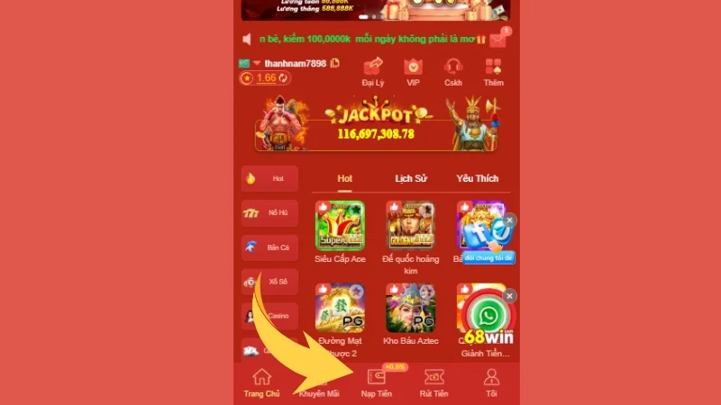 Nạp tiền 68WIN